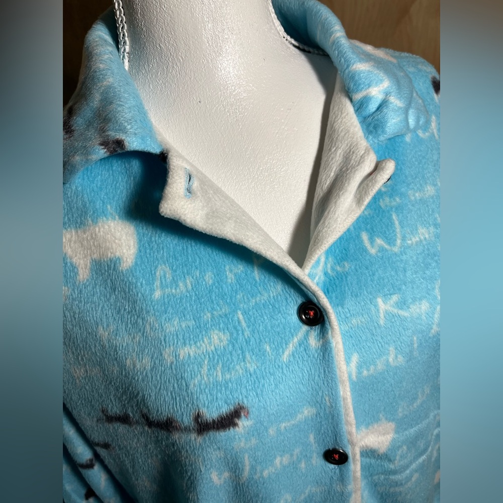 Cuddl Duds Blue Fleece Pajama Set L - Picture 5 of 6